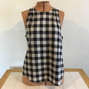 NWT Banana republic checkered top sz L